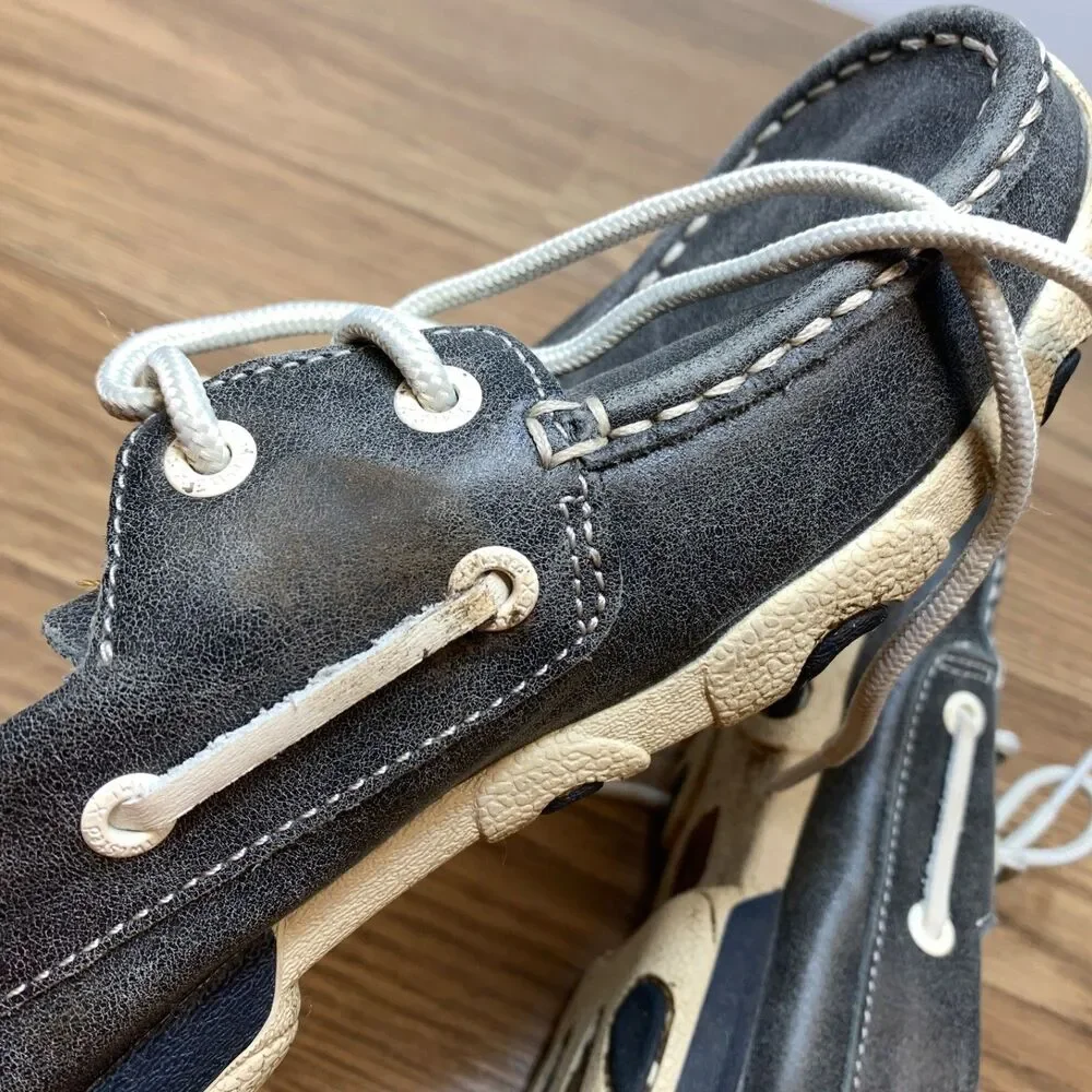 Twisted X Women’s Leather‎ Driving Mocs Boat Shoes Gray Size 7.5M WDM0004